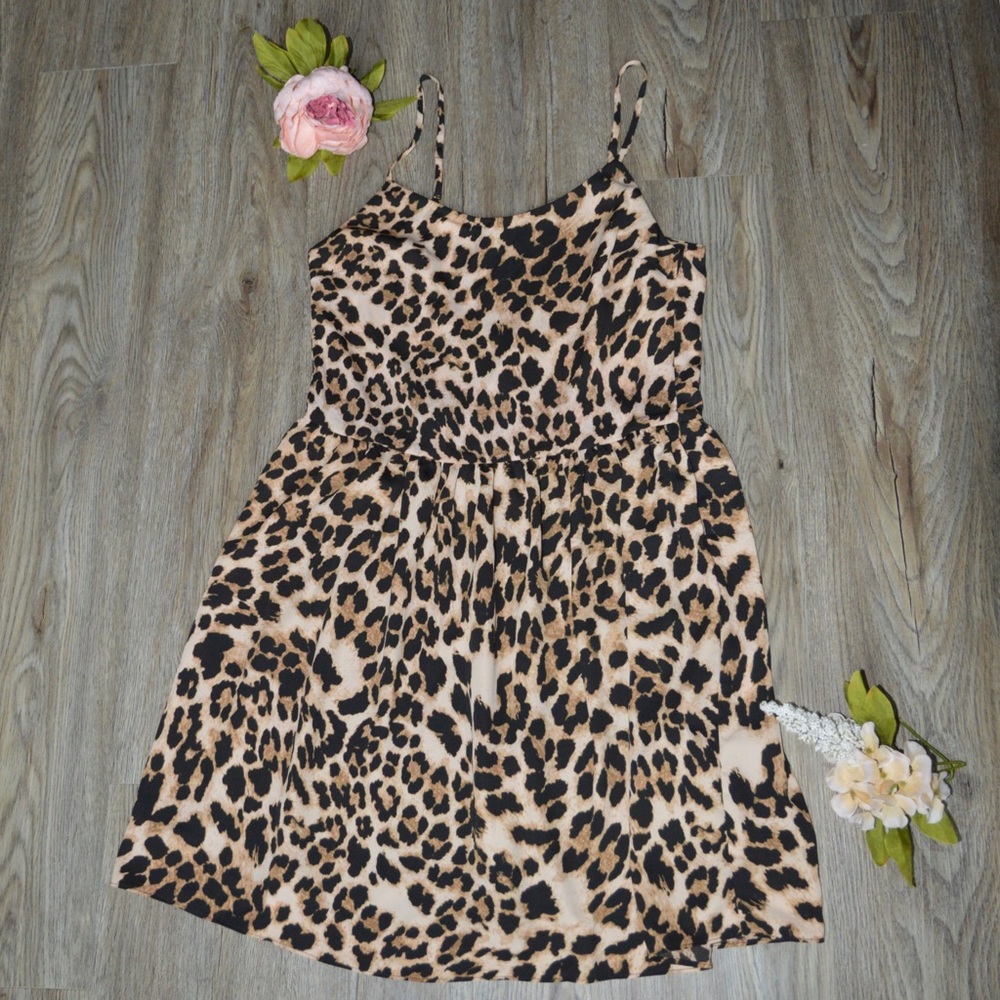 Amanda Uprichard Leopard Print Scoop-neck Dress
